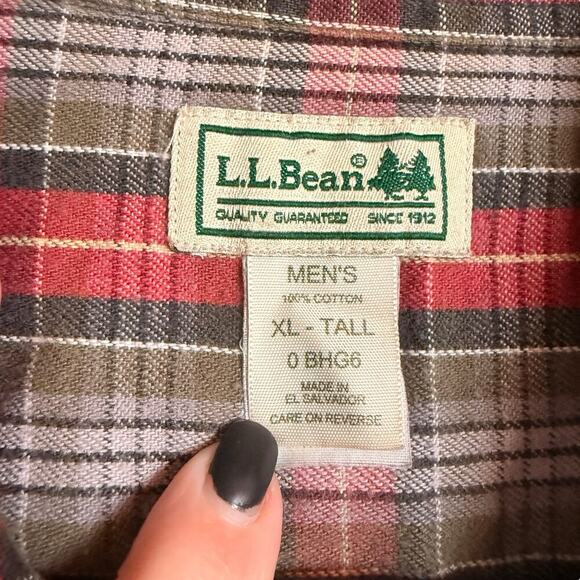 LL Bean Sz XLT Plaid Button Down Shirt‎ Outdoor Cabincore Preppy - Picture 7 of 16